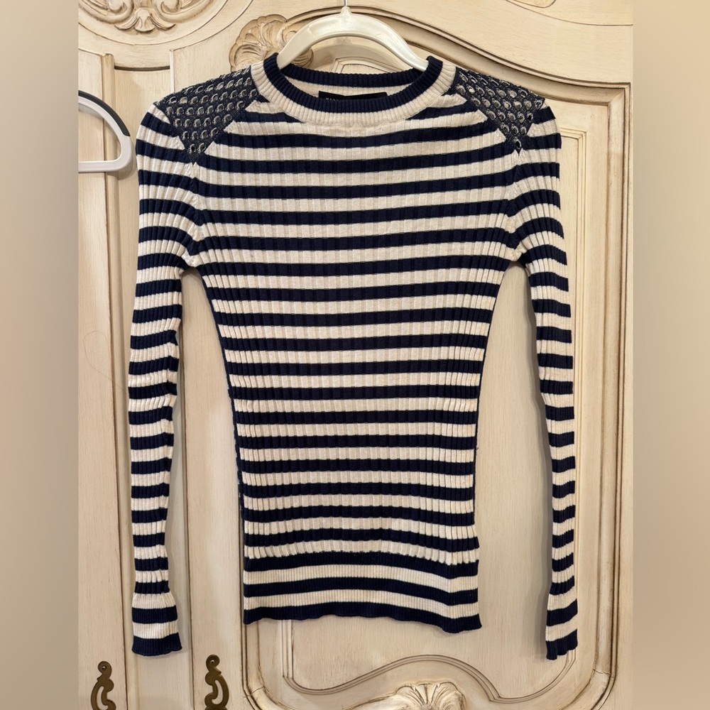 Marc by Marc Jacobs Striped Sweater with Mesh Back detail